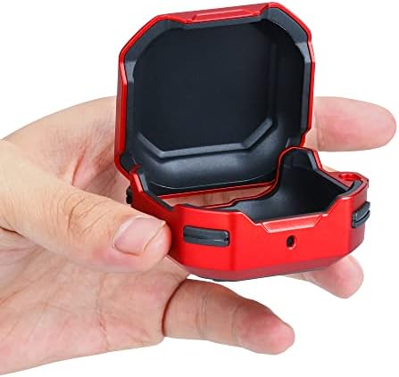 kwmobile Earphones Case Compatible with Samsung Galaxy Buds 2 Pro/Buds 2 / Buds Live/Buds Pro - Protective Earbuds Case - Black/Red/Red