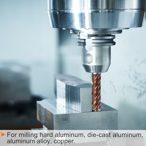 Image of HARFINGTON 5pcs Carbide Square End Mills 6mm (15 /64 inch) Dia 6mm (15 /64 inch) Shank 100mm (4 inch) Extra Long HRC55 TiSiN Coated Micro-Grain Tungsten Carbide 4 Flutes Milling Bit Cutter