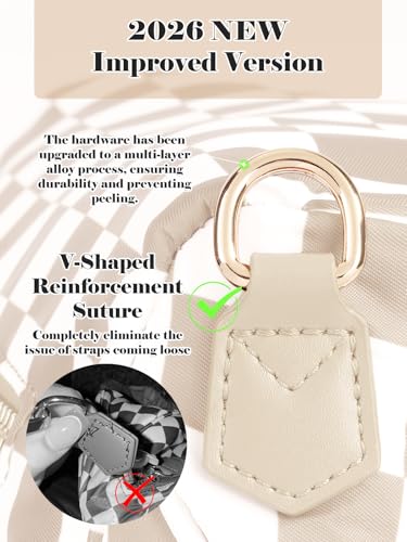 Image of Black and White Checkered Crossbody Bag Bum Bag for Women,Spacious Checkered Purse Fanny Packs Belt Bag