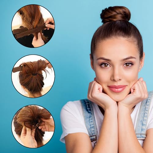 Patty Both Coque de cabelo feminino para fazer coque de cabelo torcido francês (4 preto)