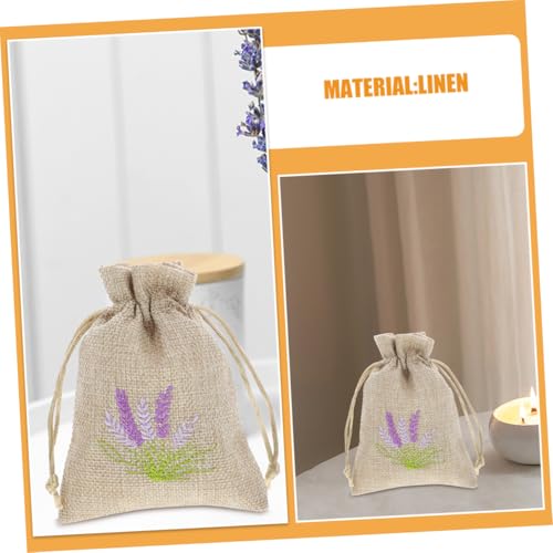 Bolsas Saco de Lino Vacías 6pz con Cordón Lavanda miniatura 7