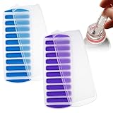 Leikedun - Juego de 2 cubos de hielo estrechos de silicona, ideal para botellas de agua y deportes