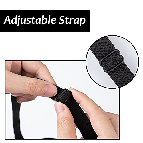 Vagasi Slaapmasker zijde vrouwen nachtmasker oogmasker satijn heren ultrazachte verstelbare moerbeizijde ademend met draagbare tas, zwart - Image 5