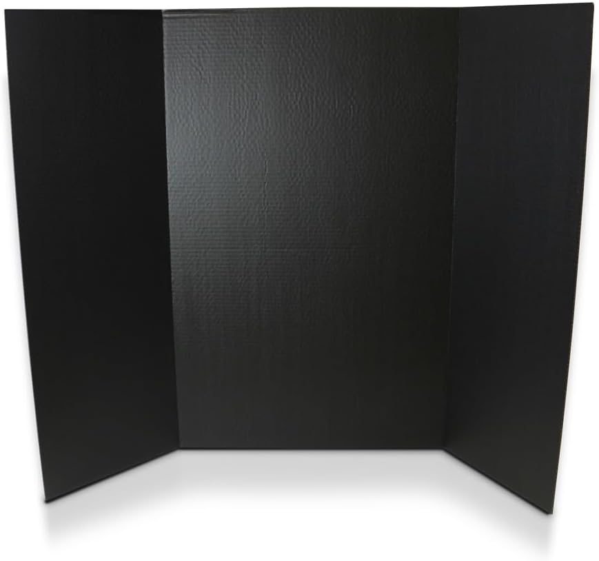 Flipside Products 36โ x 48โ Project Boards for Presentations, Science Fair, School Projects, Event Displays and Trifold Picture Board, Proudly Made in USA - Black - 4 Pack