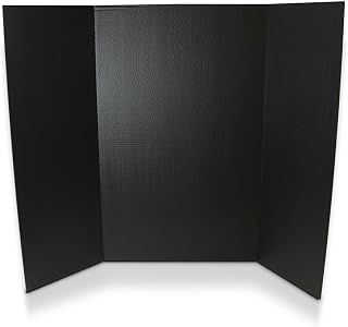 Flipside Products 36” x 48” Project Boards for Presentations, Science Fair, School Projects, Event Displays and Trifold Picture Board, Proudly Made in USA - Black - 4 Pack