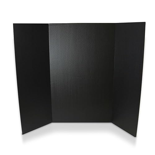 Flipside Products 36” x 48” Project Boards for Presentations, Science Fair, School Projects, Event Displays and Trifold Picture Board, Proudly Made in USA - Black - 4 Pack