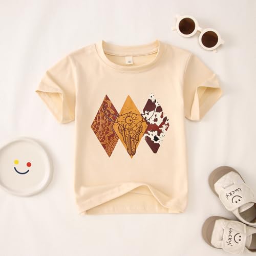CM C&M WODRO Toddler Baby Girls Cowgirl Shirts Rodeo Western Cow Graphic T-Shirt Short Sleeve Kids Summer Cotton Tee Tops4