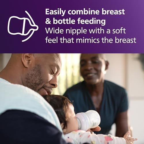 Philips Avent Natural Baby Bottles with Natural Response Nipples (Medium Flow, Flow 3), 9oz, 4-Pack, SCY903/04 - 4