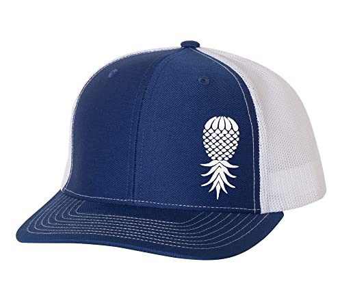 Image of Trenz Shirt Company Men's Upside Down Pineapple Embroidered Mesh Back Trucker Hat Baseball Cap