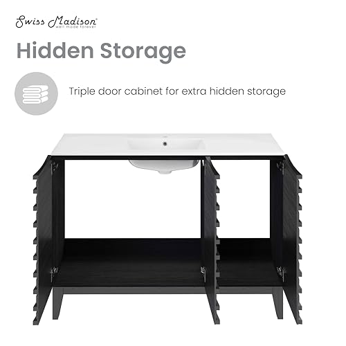 Image of Swiss Madison Cascade 48 inch Bathroom Vanity in Black
