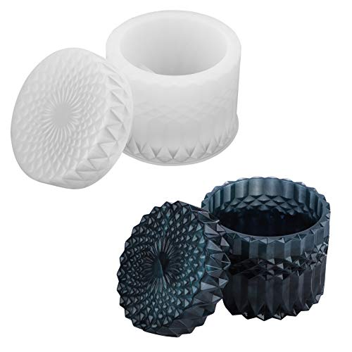 Grande boîte de moules en résine, boîte à bijoux en cristal, ensemble de moules en silicone, boîte de rangement, moule en résine époxy pour pot de fleurs, pot de fleurs, porte-stylo, porte-bijoux Cover