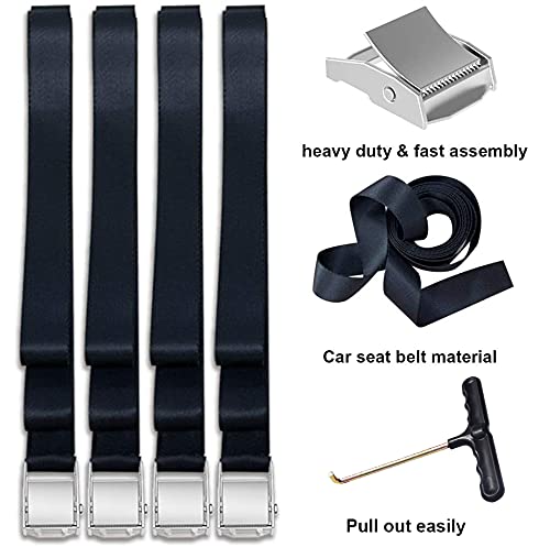 Eurmax Usa Trampoline Stakes Heavy Duty Trampoline Parts Corkscrew Shape Steel Stakes Anchor Kit With T Hook For Trampolines -Set Of 4 Bonus 4 Strong Belt,Red #TOP5