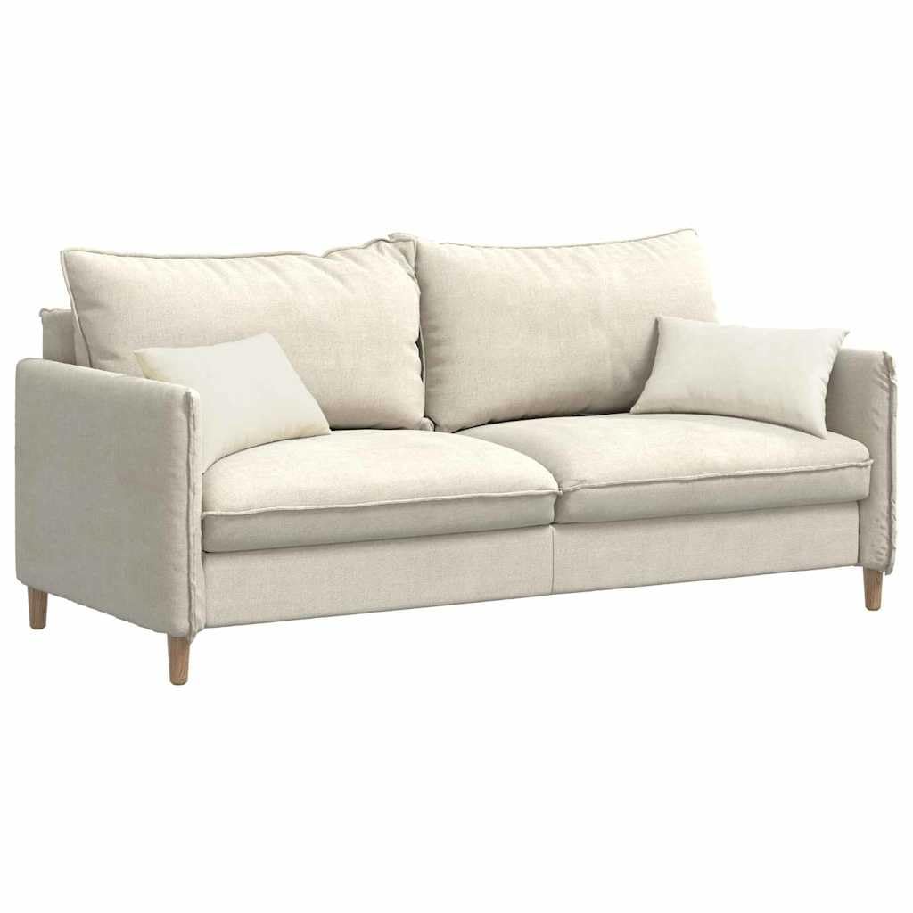 2 cuscini per divano color crema, 50 x 30 cm, in tessuto a coste sfoderabile, ergonomico, imbottito, lavabile, ideale per soggiorno, sala da pranzo, ufficio, moderno cuscino per seduta per