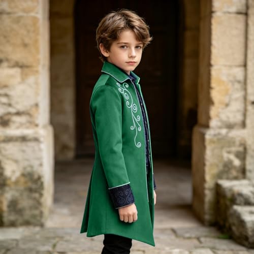 Image of Kids Medieval Steampunk Jacket Boys Victorian Renaissance Tailcoat