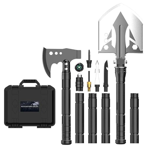 aiGear Camping Shovel Axe Outdoor Survival Tool Set for Camping Hiking Backpacking Men Survival Emergency(CSA-5935)