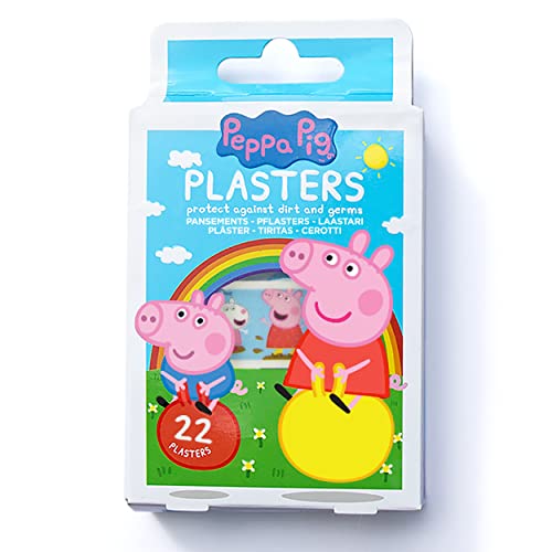 Peppa Pig Tiritas Para Niños / x22 / 4 Tamaños / 16 Diseños / Sin Látex / Hipoalergénico / Resistente Al Lavado