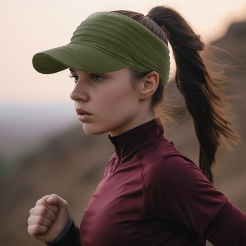 Image of Sports Sun Visor for Men Women UV Protection Lightweight Packable Stretchy Hats for Running, Tennis, Golf