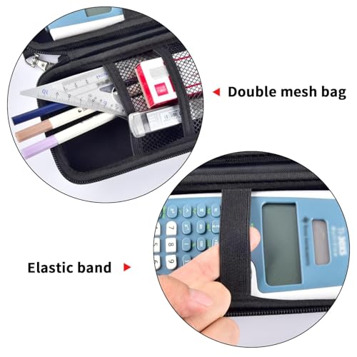 Case Compatible with Texas Instruments TI-30XS for MultiView Scientific Calculator, Storage Holder Carrying Organizer Bag with Mesh Pocket for Pens, Pencil, Batteries and Accessories (Box Only) -Black