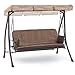 My_garden Bali Dondolo, 3 Posti Large, Funzione Reclinabile Letto, Beige immagine