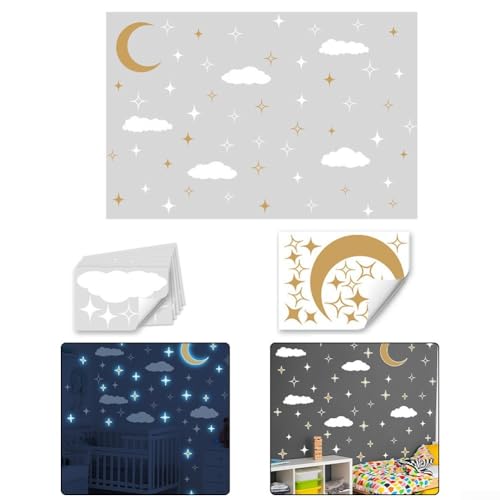 Calcomanías removibles luna y estrellas para pared miniatura 4