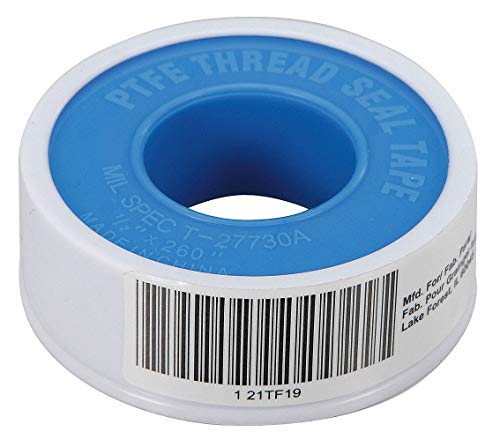 Thread Sealant Tape, PTFE, 520 in. L, White