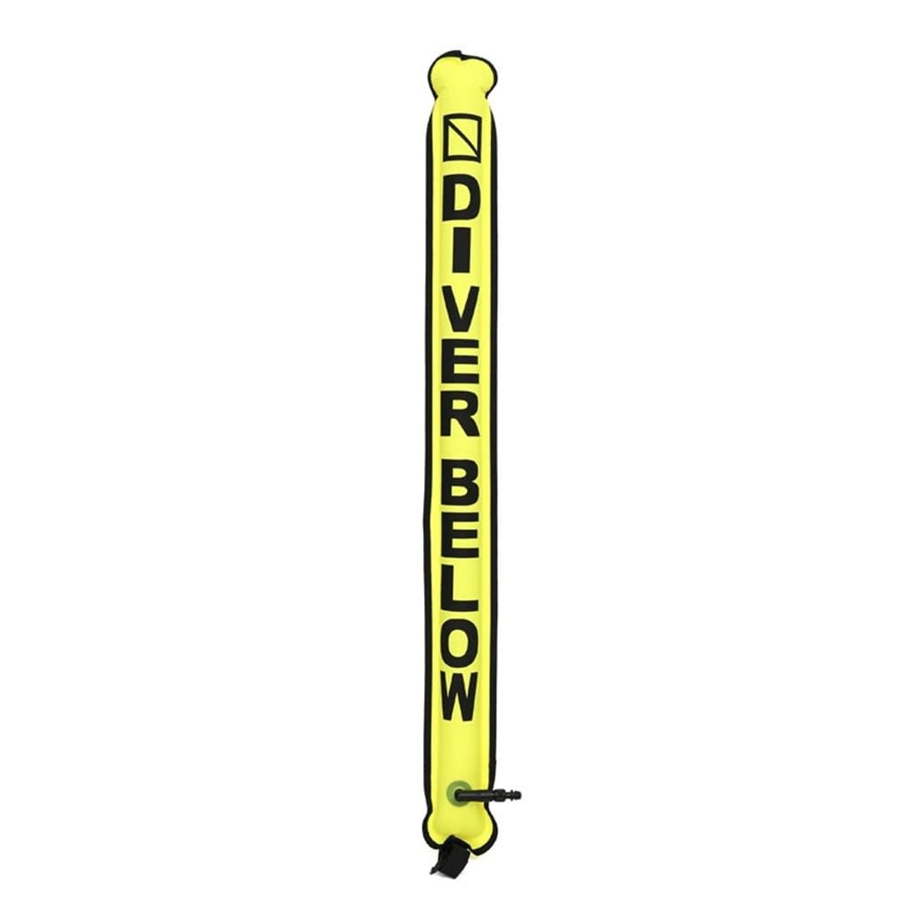 Evenoonest Scuba Diving SMB, Inflatable for SURFACE Marker Buoy 210D Nylon Signal Tube for Underwater Safety Snorkeling Spearfishing Yellow(Yellow)