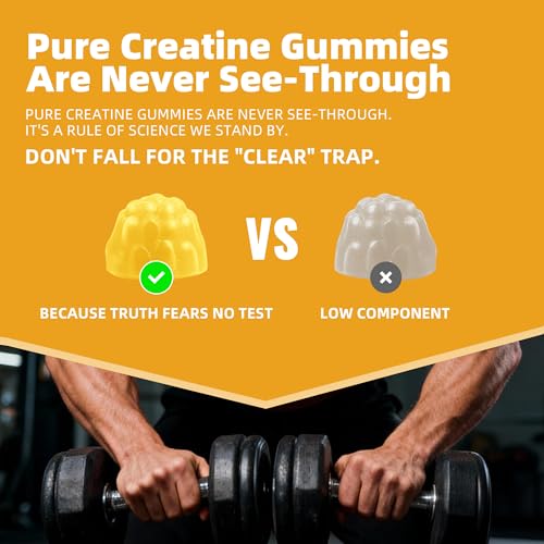 Image of Allcoovita Creatine Monohydrate Gummies 5g for Men & Women. Boost Focus,Strength, and Endurance, Anti-Melting Formula, Vegan, Gluten-Free, Non-GMO,(Mango 120 ct)