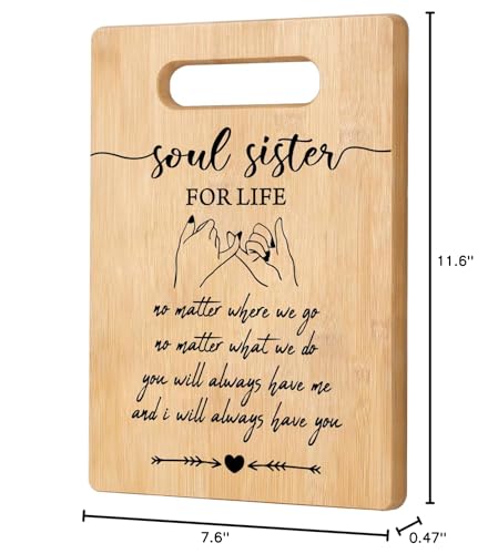 Tabla de Cortar para Mujeres - Regalo para Amigas, Hermanas del Alma, Cumpleaños o Navidad - Hecha de Bambú Natural miniatura 7