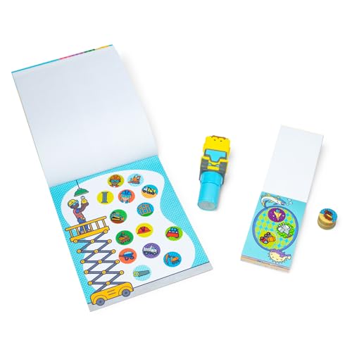 Image of Melissa & Doug Sticker Wow! Bulldozer Bundle: 24-Page Activity Book, Refillable Sticker Stamper, Mini Pad, 500 Stickers, Arts and Crafts for Kids Ages 3+