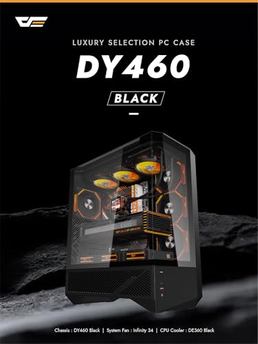 Image of darkFlash DY460 ATX Full Tower PC Case, 4 ARGB Fans, High Airflow,Black