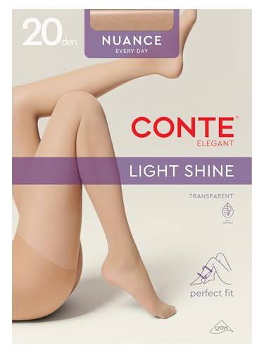 Image of Conte Control Top Tension Sheer Pantyhose Tights with Silky Matte Effect Nuance 20 Den
