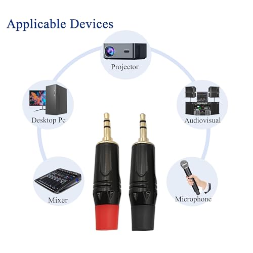 Conector de audio estéreo 3.5mm macho para soldar, pack 2 piezas miniatura 5