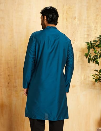 Image of Amazon Brand - Symbol Men Festive Embellished Long Kurta (Regular Fit)