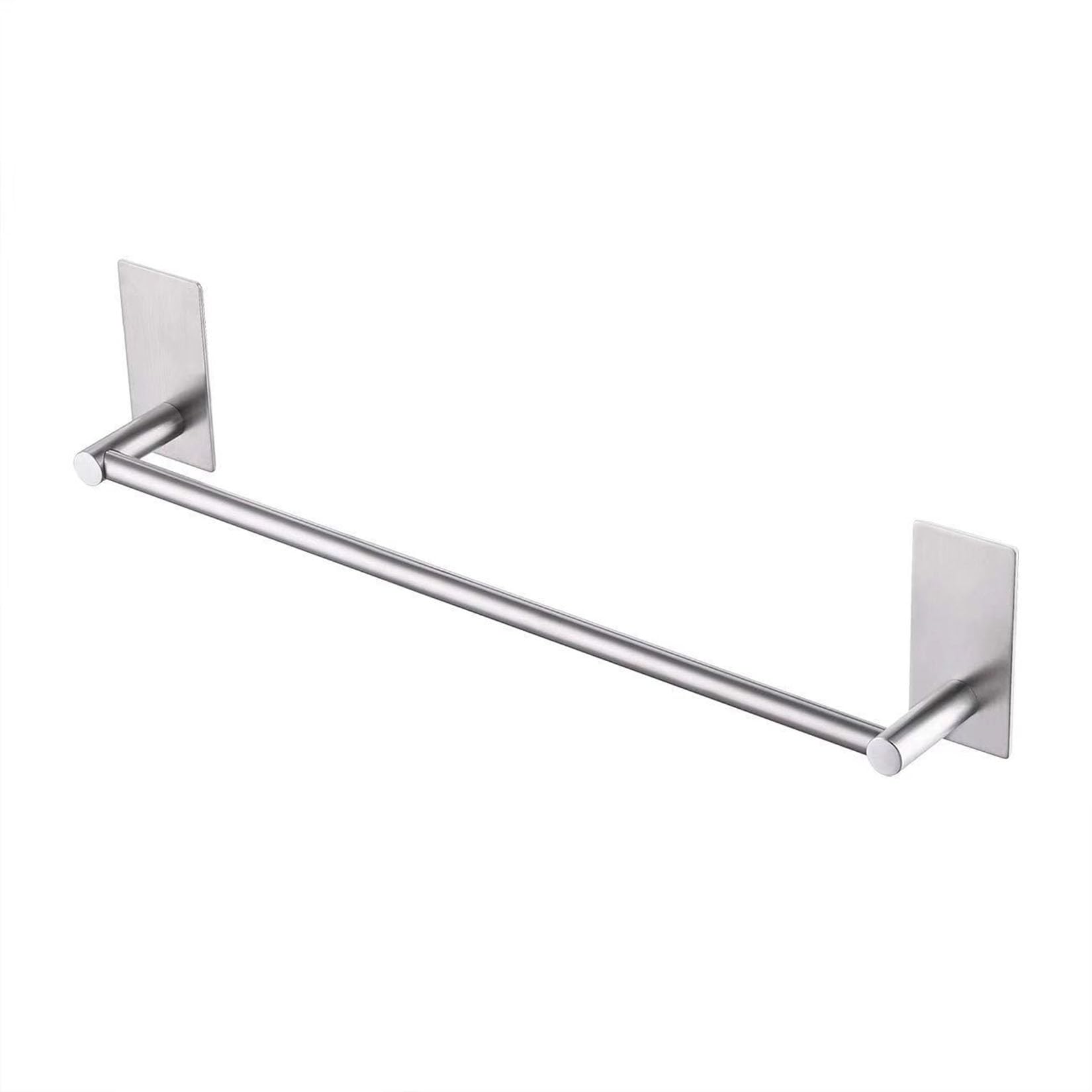 Porte-serviettes sans poinçon support de rangement à tige unique towel rail holder argent