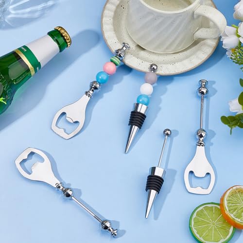 Tapón de botella de acero inoxidable y abridor de cerveza reutilizable para barras de bar 6
