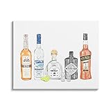 Stupell Industries Mixed Bar Liquor Bottles Canvas Wall Art, Design by Ziwei Li