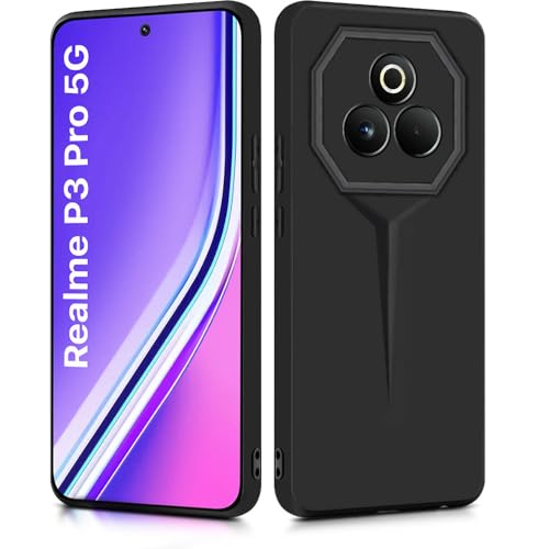 Image of WOW IMAGINE Back Cover for Realme P3 Pro 5G | Blade Series Ultra Thin Case with Lightweight Design | Camera Protection | Soft Matte Silicone Flexible Mobile Case - Black