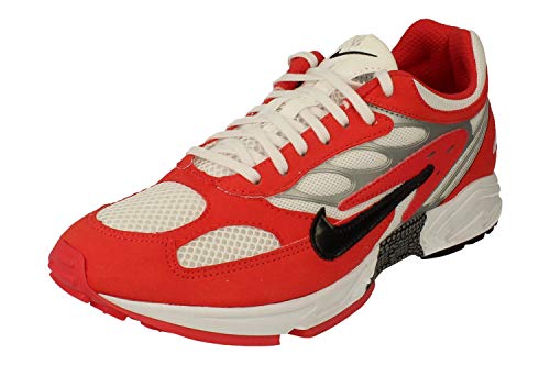 NIKE Men's Race Running Shoe, Track Red Black White Metallic Silver, 11