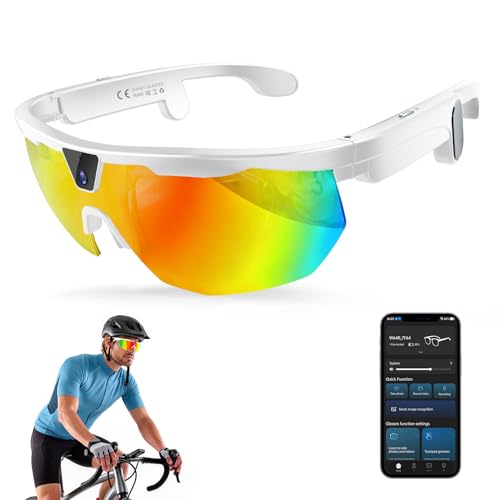 Lunettes de soleil caméra vidéo HD 8MP POV connecté sport blanc GenXenon