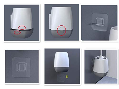 HYUREWF Silicone Toilet Brush, Toilet Brush Holder Set Wall Mounted Silicone Soft Bristle Gray and Black - Image 3