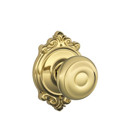 Image of SCHLAGE Georgian Hall /Closet Passage Door Knob, Bright Brass