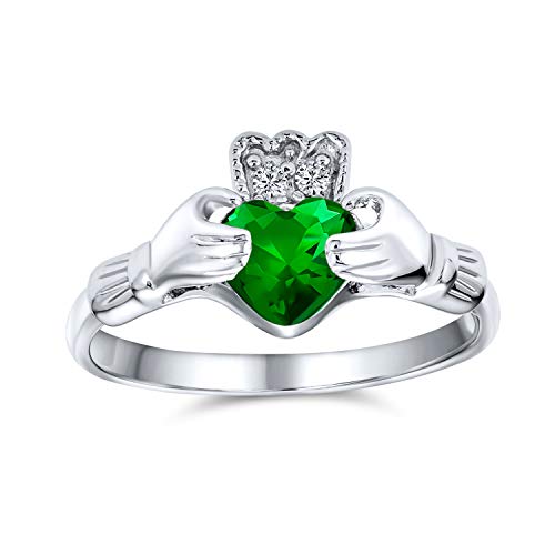 Bague irlandaise amitié personnalisée en argent et pierre de naissance