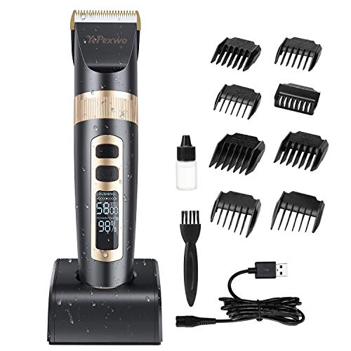 プロ仕様 バリカン 電動バリカン ヘアカッター 3段階変速 LEDディスプレイ USB充電式 手入れ ヘッド水洗い 刈り高さ調節 簡単 家庭用 大人用 子供用 散髪 コードレス ブラック+ゴールド