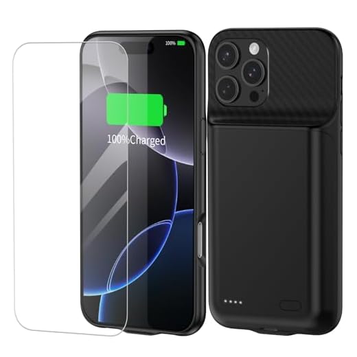 YISHDA Battery Case for iPhone 17pro max, 13800mah Portable Rechargeable Battery Case, Compatible with iPhone 17pro max (6.9-inch) with Screen Protector-Black