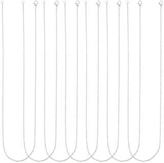 UNICRAFTALE 10pcs 45cm 304 Stainless Steel Necklace Chain with Lobster Claw Clasp Cable Chain Necklaces Metal Chain for Men and Women, Stainless Steel Color