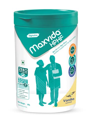 Maxvida HPHF-High Protein High Fiber Nutritional Supplement for Recovery-Jar (400g,Vanilla Flavour)