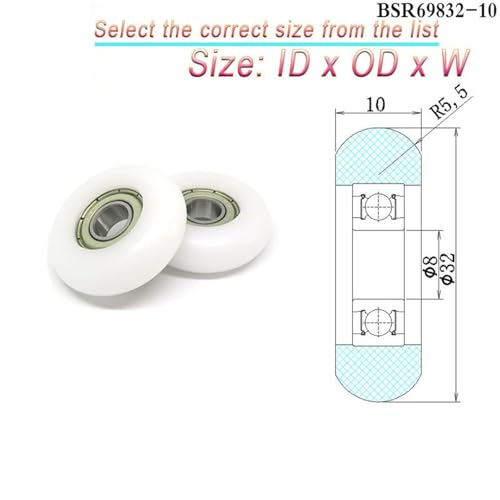 Rueda de nailon 8x36x10mm con rodamiento para máquina de remo 4