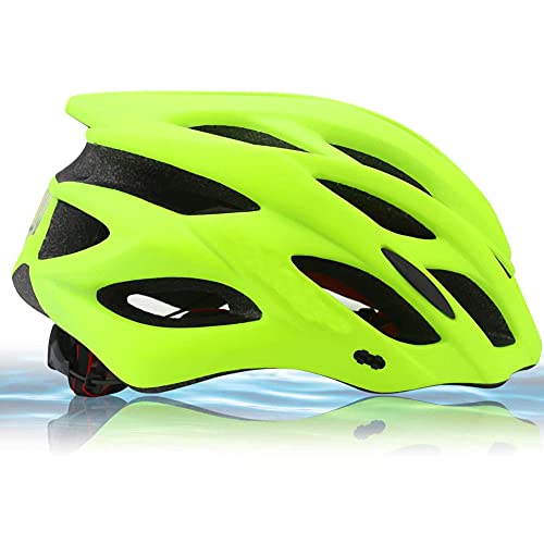 Zamelux Casco para Bicicleta Patinete con luz de Seguridad con Visera Ajustable Hombre Mujer Adulto (Amarillo) Cover