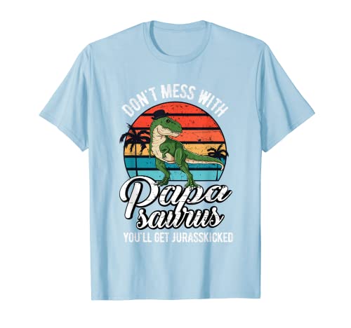 Uomo Papasaurus Rex - Maglietta con dinosauro Papa T-Rex, regalo per la festa del papà Maglietta