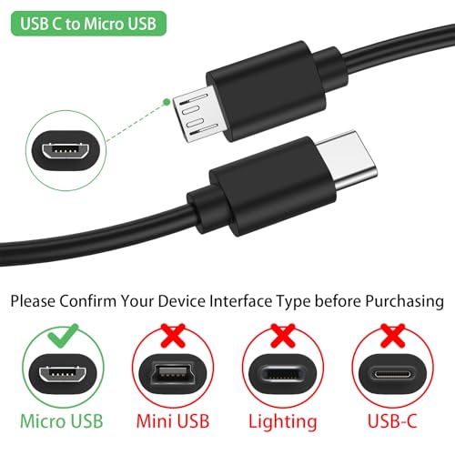 Image of Vanjua USB C to Micro USB Cable 3.3ft (100cm), 3A Fast Charging & 480Mbps Data Sync Cord for Old Android Phones, Kindle, PS4, Xbox One, Power Bank & Tablet